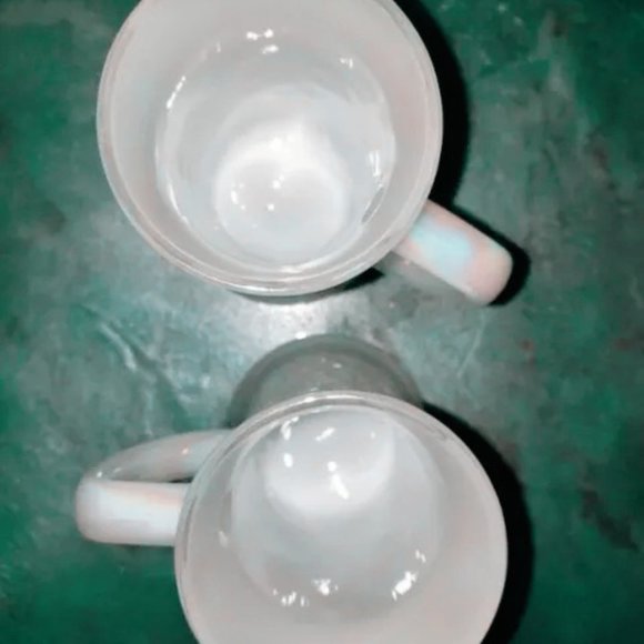 Set of 2 vintage antique BEER STEINS Beer Glasses Federal Milk Glass Carnival - Picture 3 of 5